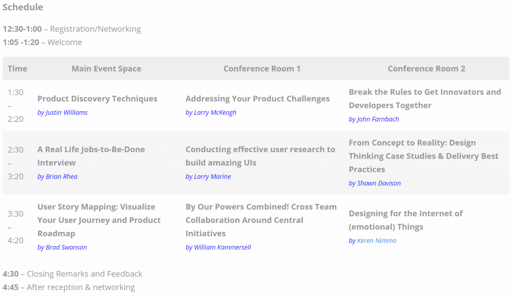 Rocky Mountain Product Camp Agenda